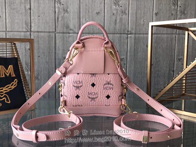 MCM雙肩背包 原單 超mini Stark經典女背包 側邊點綴鉚釘 MCM後背包 時尚迷人單品  mdmc1089